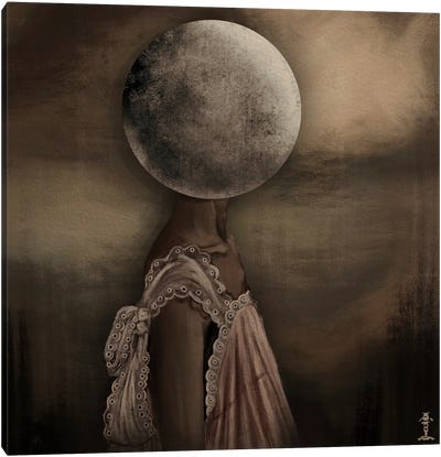 Moon Canvas Art Print - Brown Art