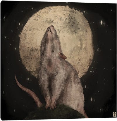 Full Moon Canvas Art Print - CrumbsAndGubs