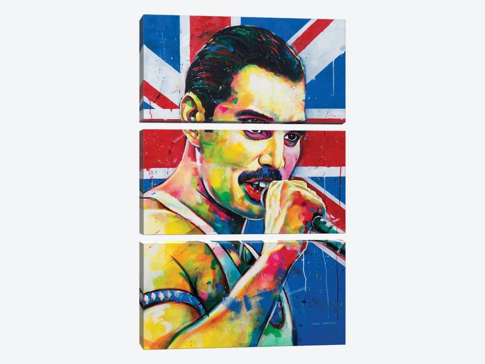 Freddie Mercury by Craig Campbell 3-piece Canvas Art Print