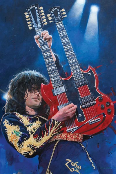 Jimmy Page Led Zeppelin Canvas Art Print by Craig Campbell iCanvas