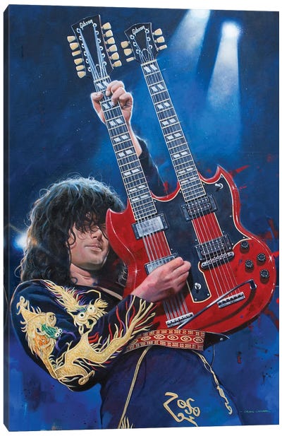 Jimmy Page - Led Zeppelin Canvas Art Print - Craig Campbell