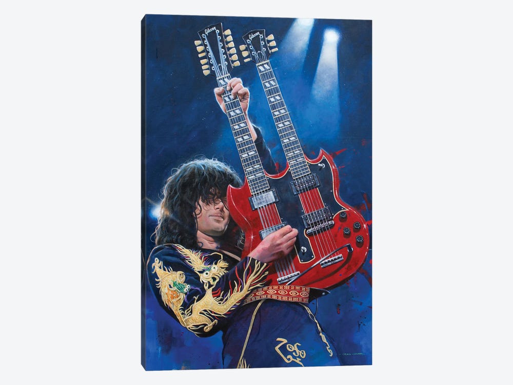 Jimmy Page - Led Zeppelin by Craig Campbell 1-piece Art Print