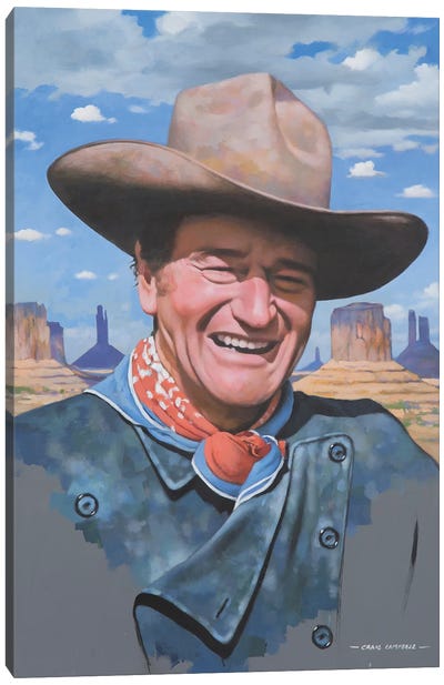 John Wayne - The Duke Canvas Art Print - Cowboy & Cowgirl Art