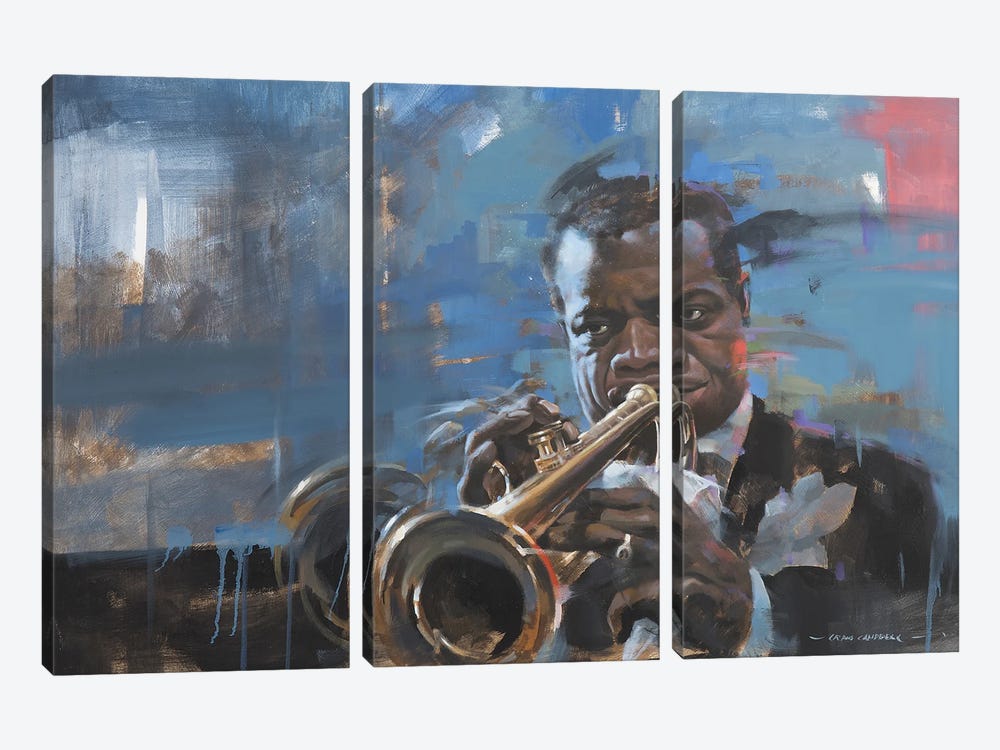 Louis Armstrong by Craig Campbell 3-piece Canvas Art Print
