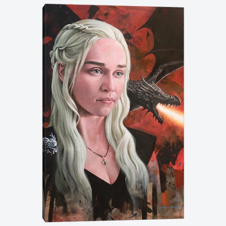 Daenerys - Mother Of Dragons Canvas Print #CGC23} by Craig Campbell Canvas Print