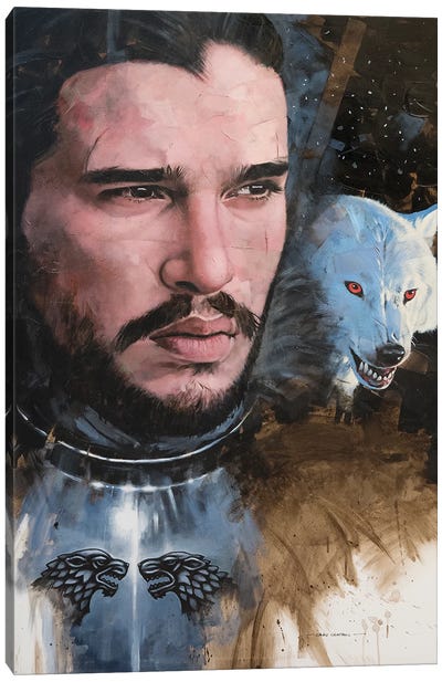Jon Snow - Warden of the North Canvas Art Print - Game of Thrones