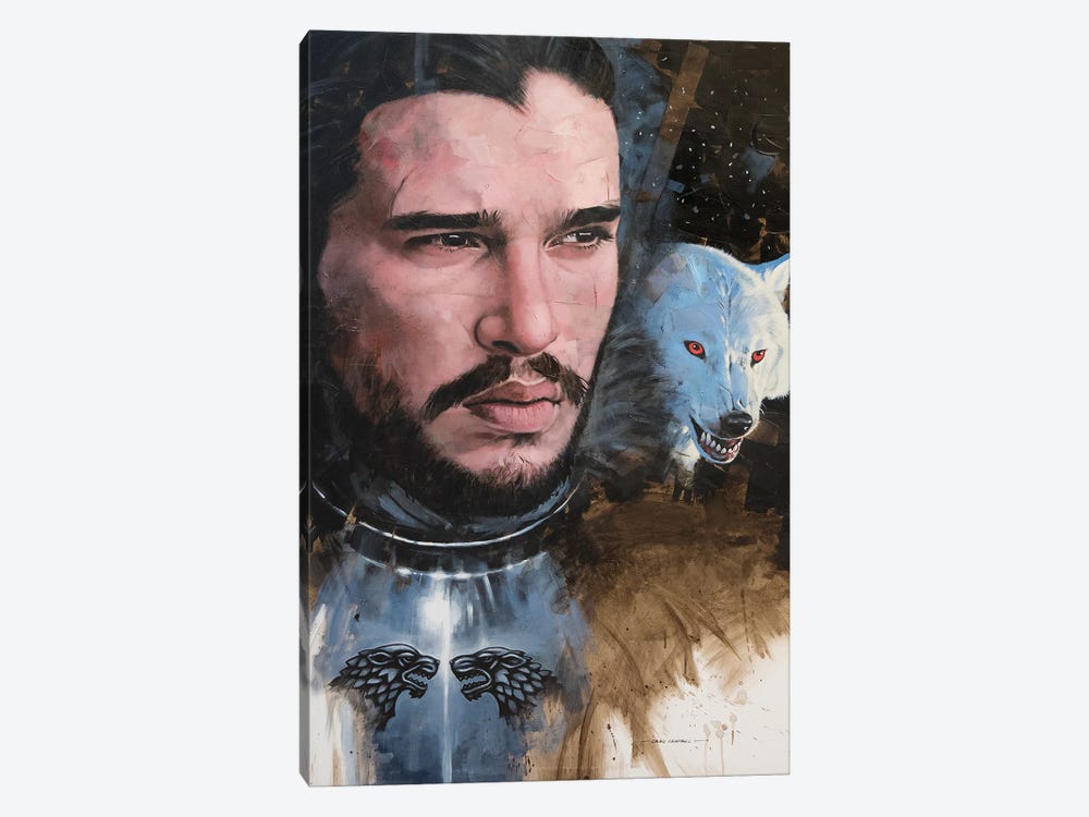 Jon Snow - Warden of the North by Craig Campbell 1-piece Canvas Print