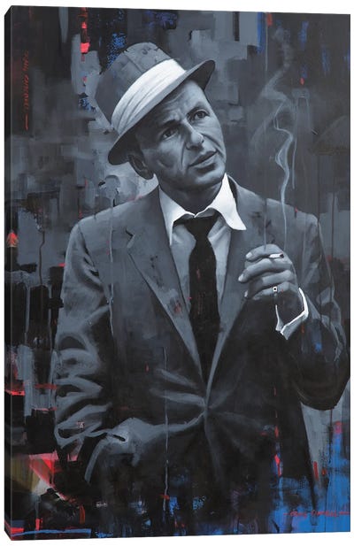 Frank Sinatra - Come Fly With Me Canvas Art Print - Smoking Art
