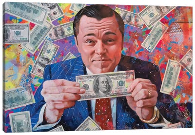 Leo DiCaprio - Wolf Of Wall Street Canvas Art Print - Money Art