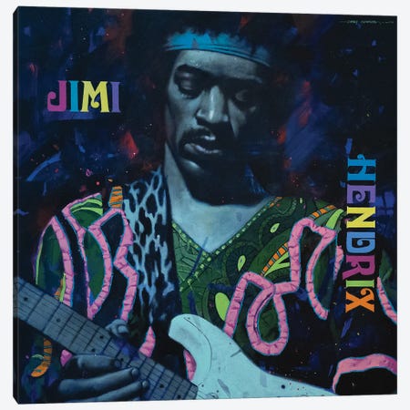 Jimi Hendrix Canvas Print #CGC43} by Craig Campbell Art Print