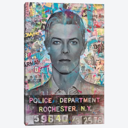 David Bowie - Mugshot Canvas Print #CGC6} by Craig Campbell Canvas Artwork