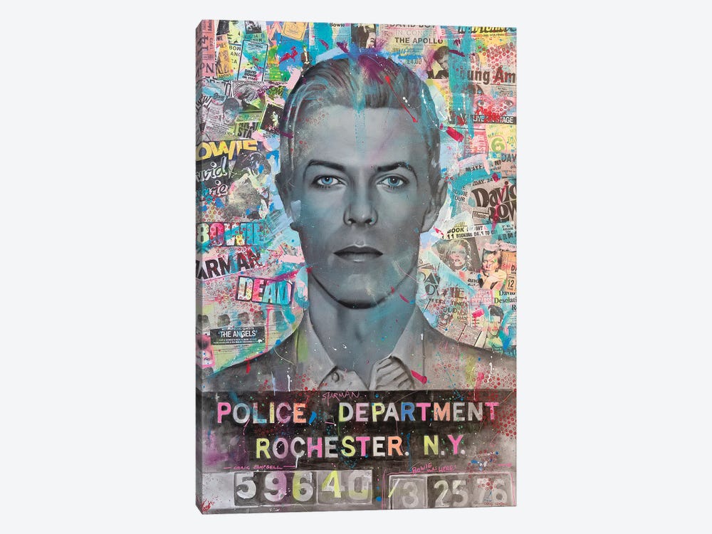 David Bowie - Mugshot by Craig Campbell 1-piece Art Print
