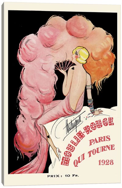 Moulin Rouge Programme: Paris Qui Tourne, 1928 Canvas Art Print - Fashion Accessory Art