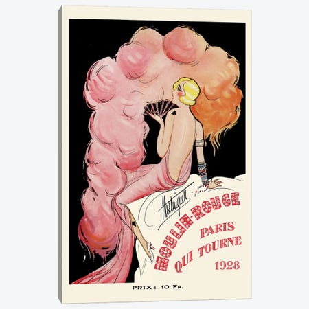 Moulin Rouge Programme: Paris Qui Tourne, 1928 Canvas Print #CGE2} by Charles Gesmar Canvas Art Print