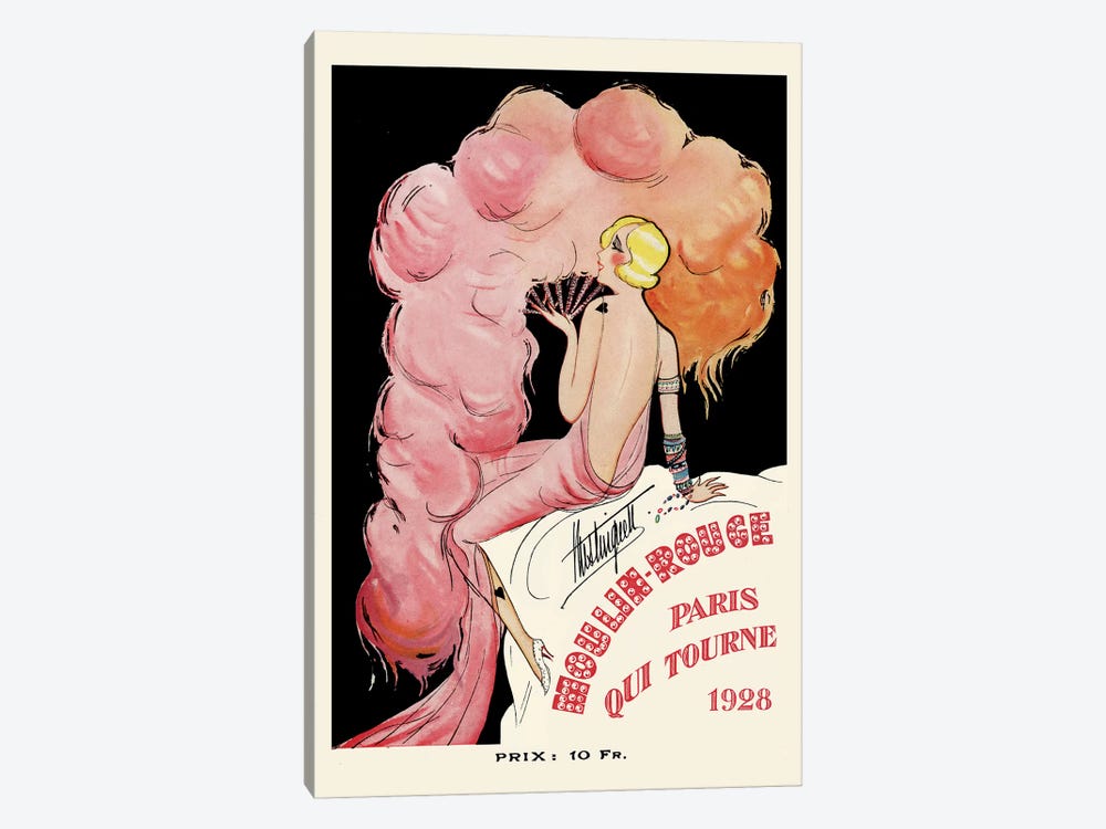 Moulin Rouge Programme: Paris Qui Tourne, 1928 by Charles Gesmar 1-piece Canvas Art Print