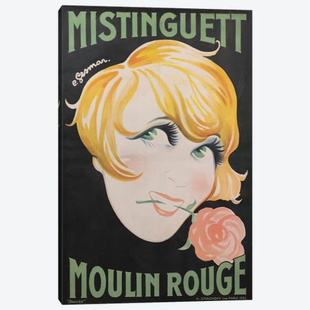 Moulin Rouge Mistinguett Advertisement, 1928 Canvas Print #CGE4} by Charles Gesmar Canvas Wall Art