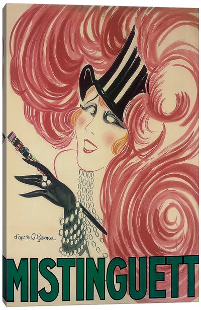 Moulin Rouge Mistinguett Advertisement, 1925 Canvas Art Print - Moulin Rouge