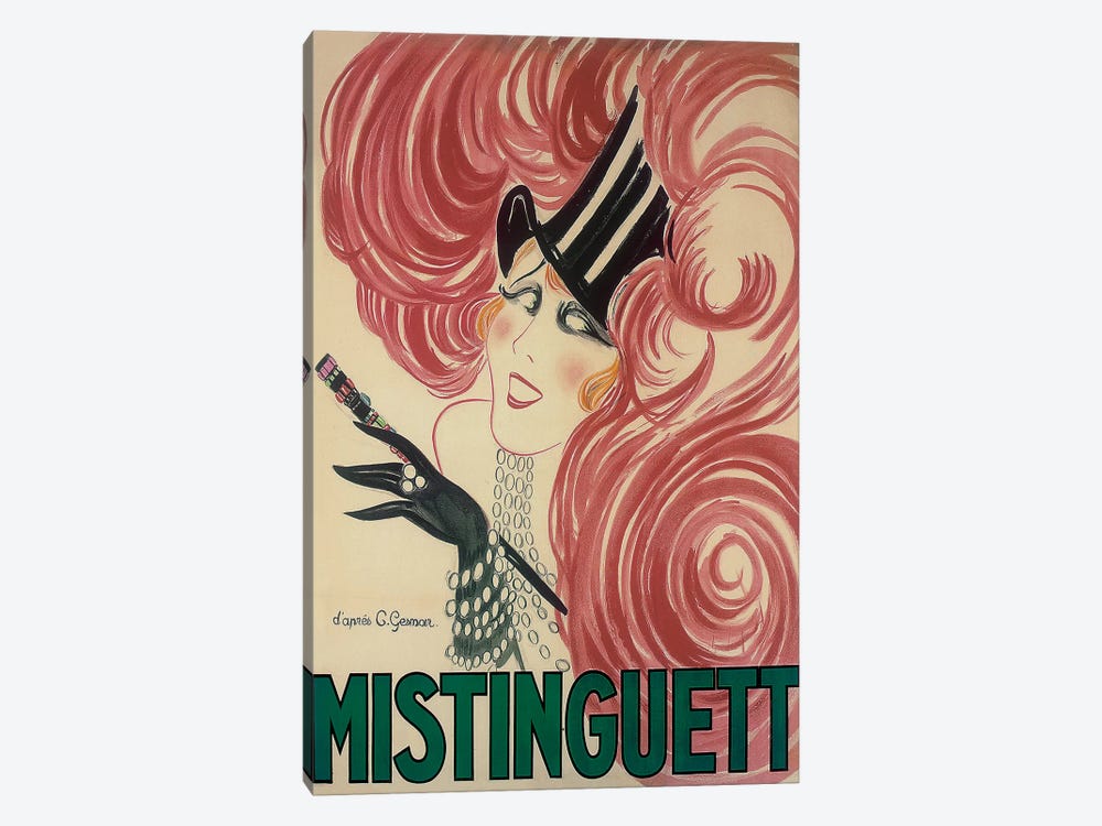 Moulin Rouge Mistinguett Advertisement, 1925 by Charles Gesmar 1-piece Canvas Artwork