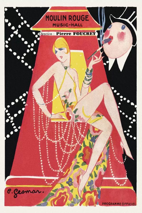 Moulin Rouge Ca C'est Paris! Programme, 1920s by Charles Gesmar wall art