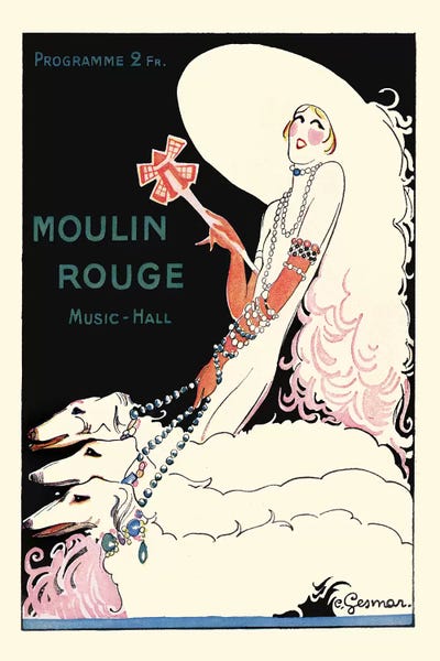 Moulin Rouge Music-Hall Programme: Paris Qui Tourne, 1920s by Charles Gesmar framed wall art