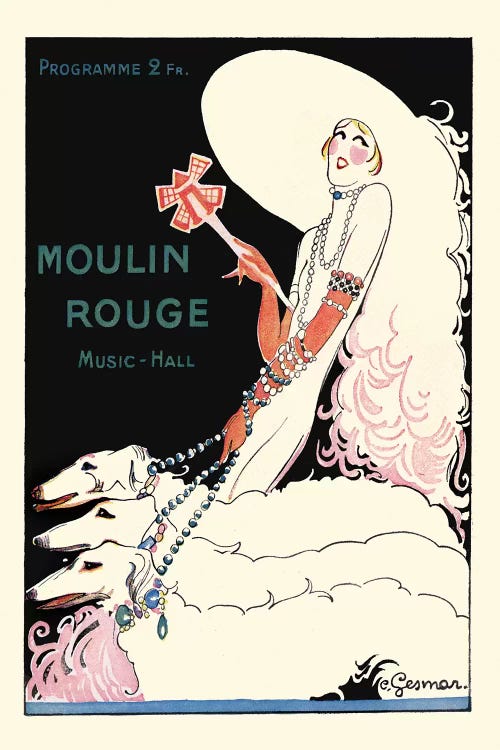 Moulin Rouge Music-Hall Programme: Paris Qui Tourne, 1920s by Charles Gesmar wall art