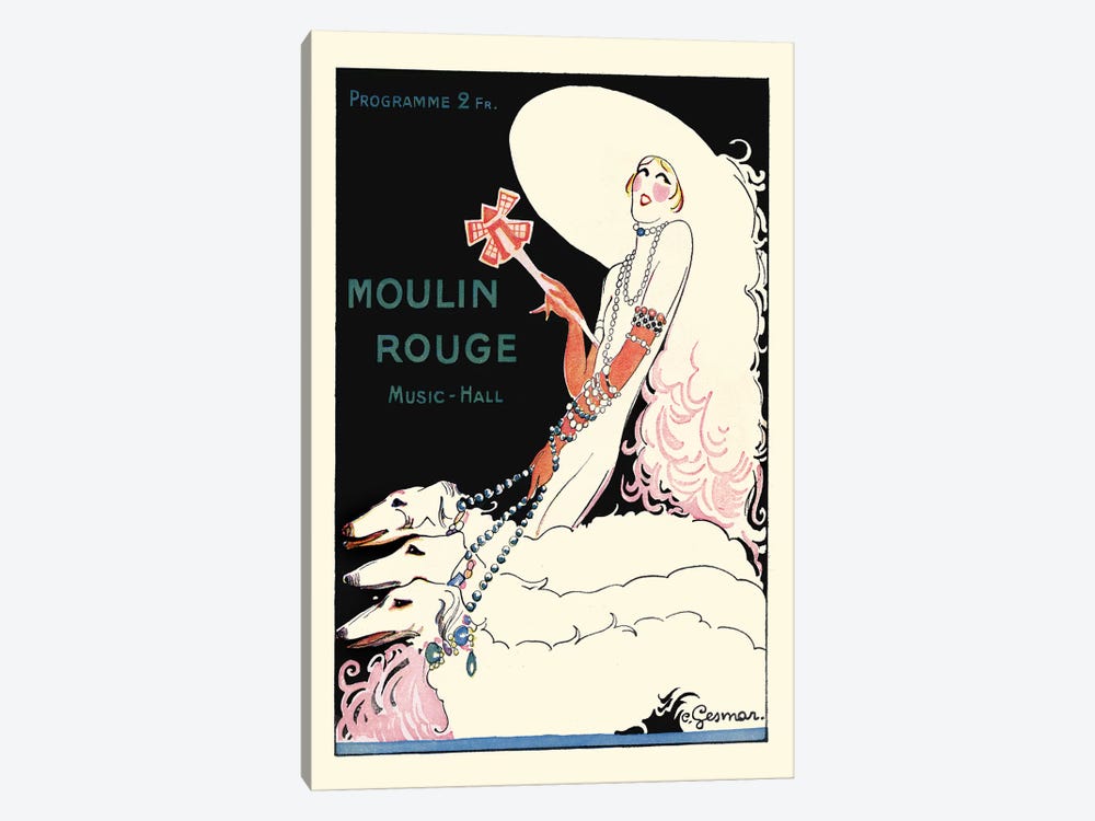 Moulin Rouge Music-Hall Programme: Paris Qui Tourne, 1920s by Charles Gesmar 1-piece Canvas Artwork