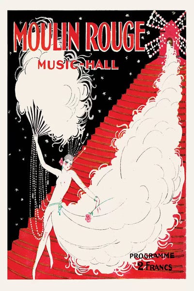Moulin Rouge, Music-Hall Programme, 1920 by Charles Gesmar framed wall art