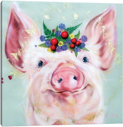 Carmen Porkanda Canvas Art Print - Pig Art