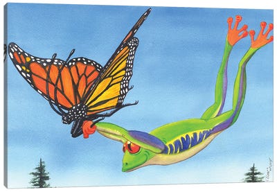 The Hang Glider Canvas Art Print - Monarch Butterflies