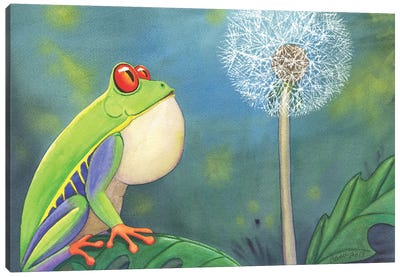 The Wish Canvas Art Print - Frog Art