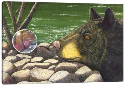 Bear Bubble Canvas Art Print - Catherine G McElroy