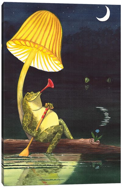 Toot Canvas Art Print - Frog Art