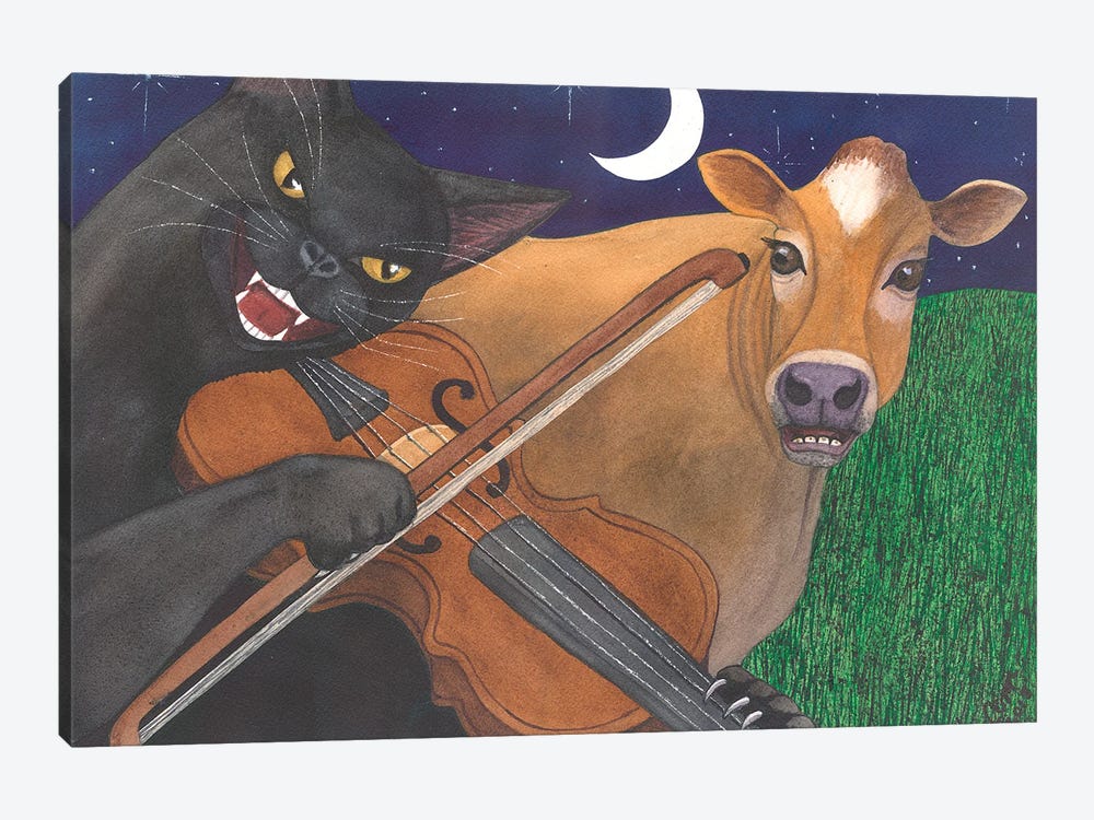 Wicked Kitty's Got The Fiddle by Catherine G McElroy 1-piece Canvas Art