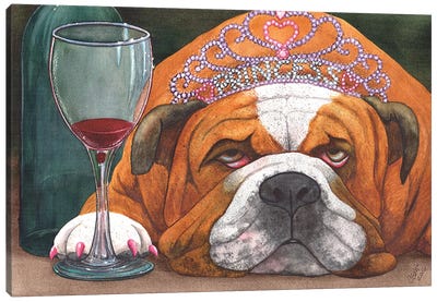 Wining Princess! Canvas Art Print - Bulldog Art