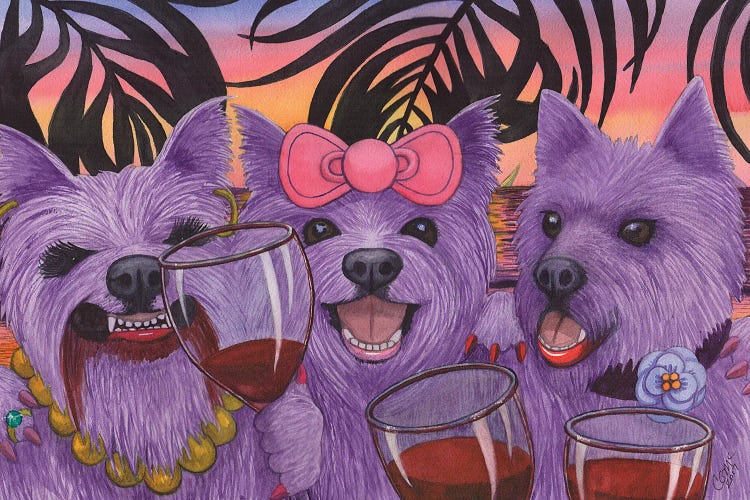 Wining Westies! by Catherine G McElroy wall art