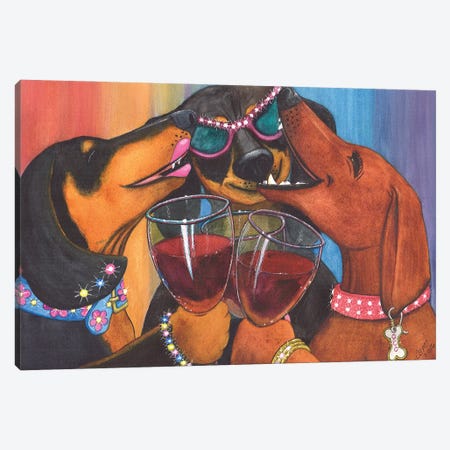 Wining Weiners Canvas Print #CGM138} by Catherine G McElroy Canvas Artwork