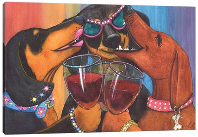 Wining Weiners Canvas Art Print - Catherine G McElroy