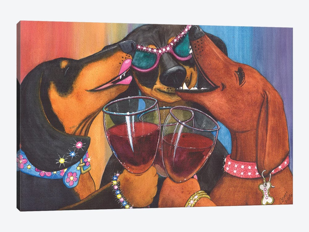 Wining Weiners by Catherine G McElroy 1-piece Canvas Print
