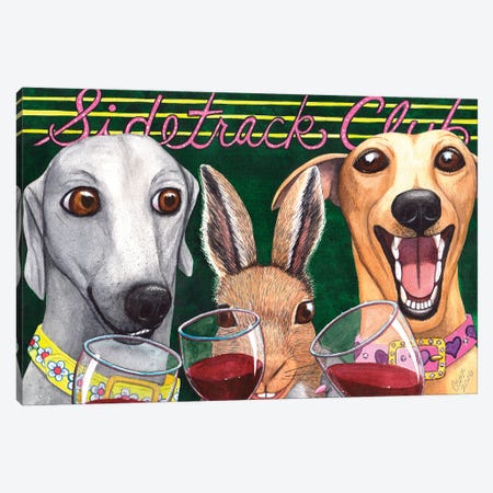 Wining With The Rabbit! Canvas Print #CGM139} by Catherine G McElroy Canvas Artwork