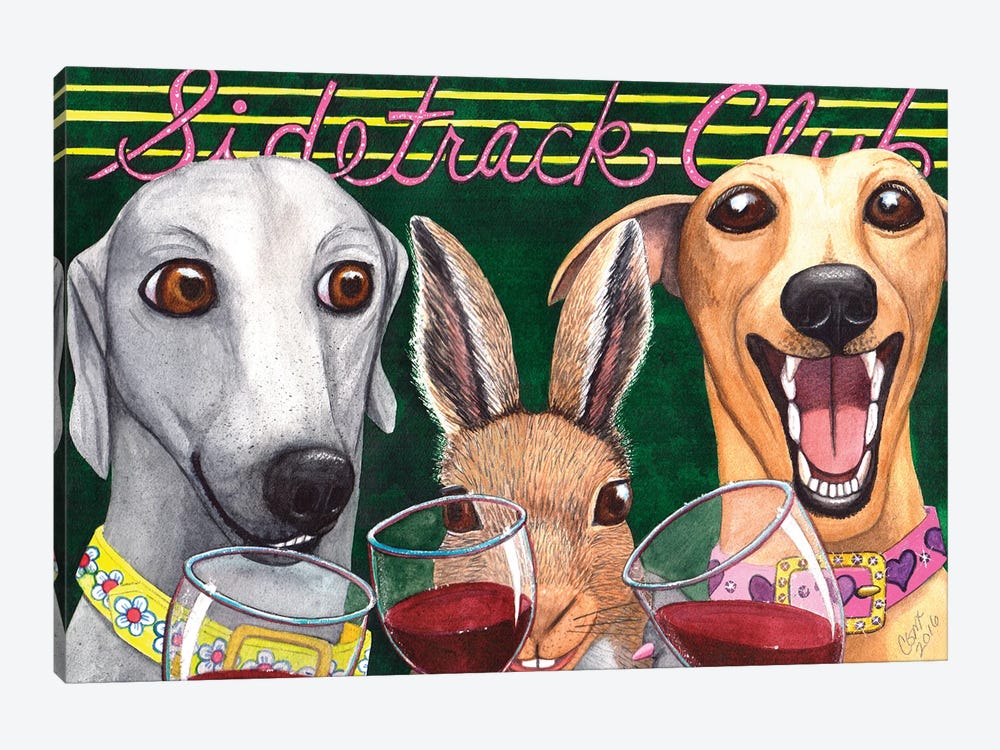 Wining With The Rabbit! by Catherine G McElroy 1-piece Canvas Wall Art