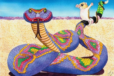 Wrangled Rainbow Rattler! by Catherine G McElroy metal wall art
