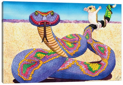 Wrangled Rainbow Rattler! Canvas Art Print - Catherine G McElroy