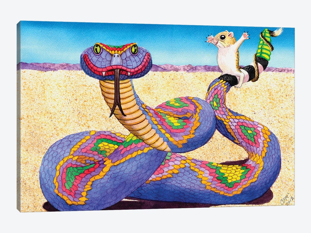 Wrangled Rainbow Rattler! by Catherine G McElroy 1-piece Canvas Wall Art