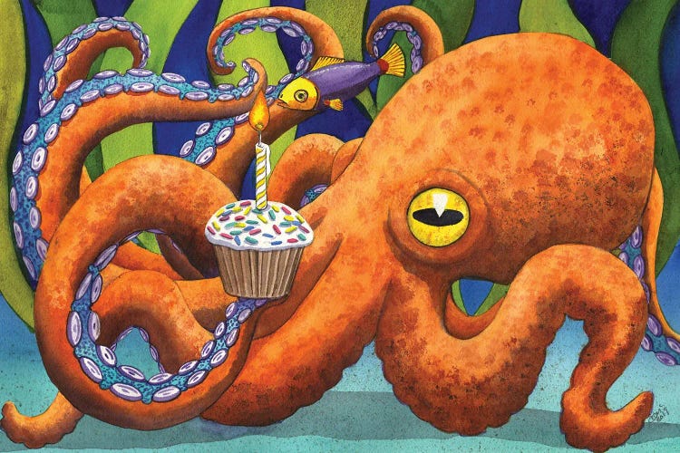 Birthday Puss by Catherine G McElroy wall art