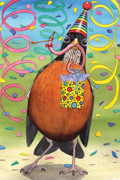 Birthday Robin by Catherine G McElroy canvas print