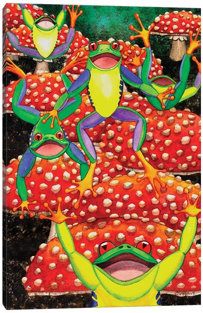 Bounce Canvas Art Print - Mushroom Art