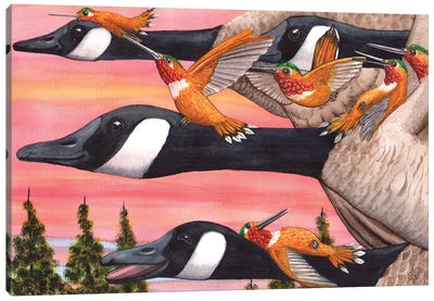 Bumming A Ride Canvas Art Print - Goose Art