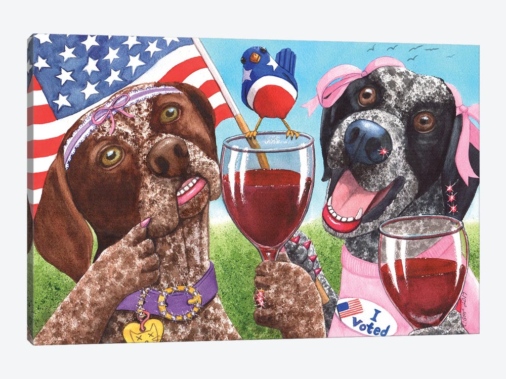 Can't Wine If You Don't Vote by Catherine G McElroy 1-piece Art Print