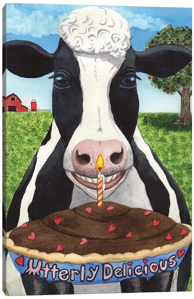 Cows Pie Canvas Art Print - Apple Tree Art