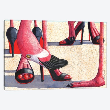 Flamingo Heels Canvas Print #CGM38} by Catherine G McElroy Canvas Art